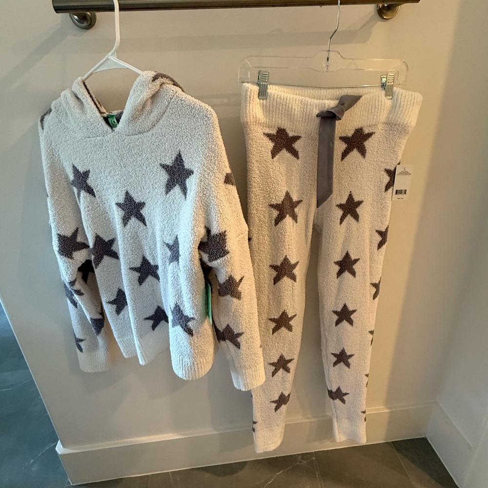 Honeydew Intimates Cream Star Hoodie and Heart Pants Set